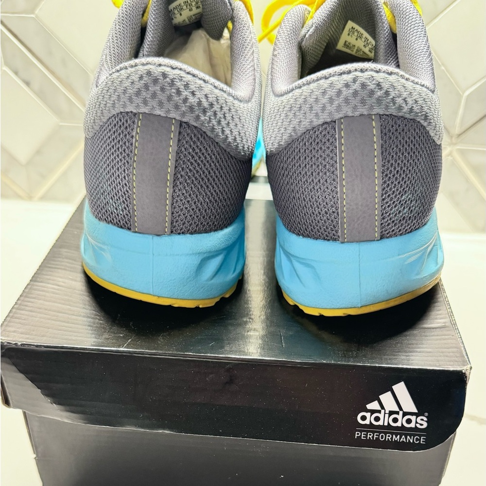 Womens Adidas Falcon Elite 2 Gray Blue Running Shoes Sneakers - Picture 6 of 8